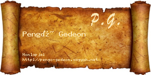 Pengő Gedeon névjegykártya